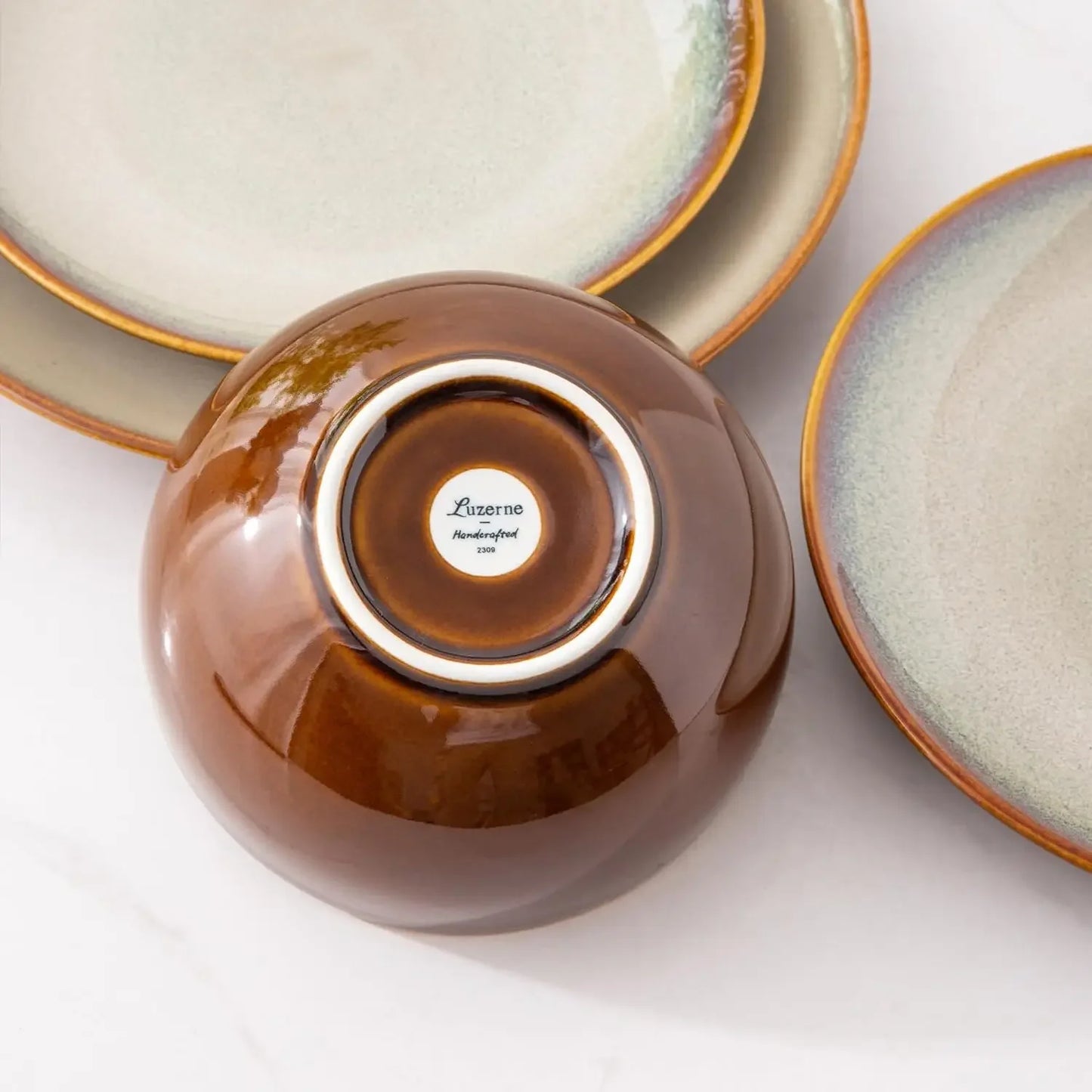 Ceramic Stoneware Coupe Plates and Bowls Sets