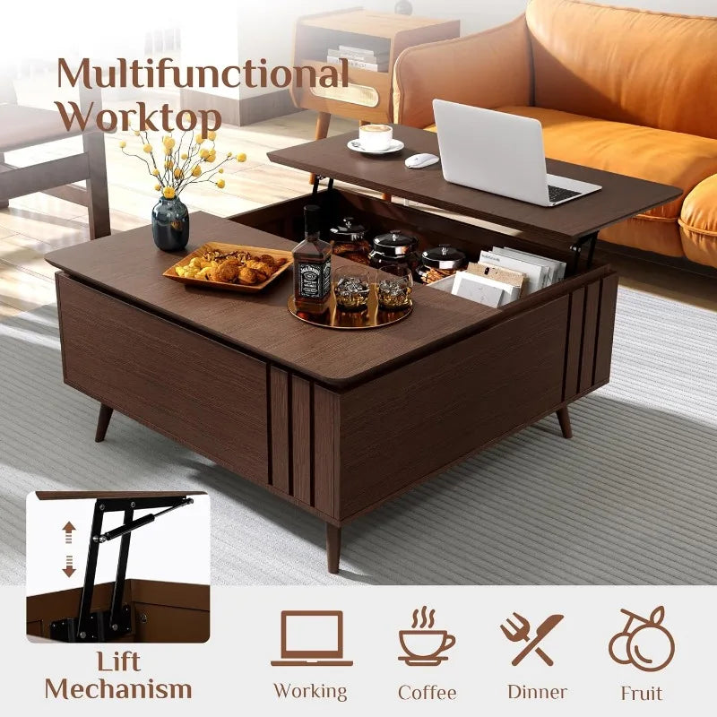 Lift Top Coffee Table w/Storage/Multi-Functional Desk for Living Room