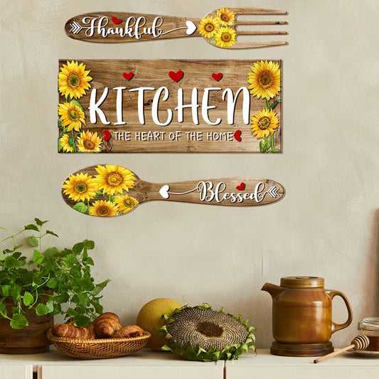 Sunflower Theme Kitchen Wallpaper Self-Adhesive Wall Decor